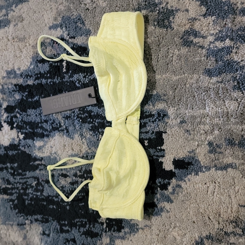 Light yellow bra style triangl bathing suit top